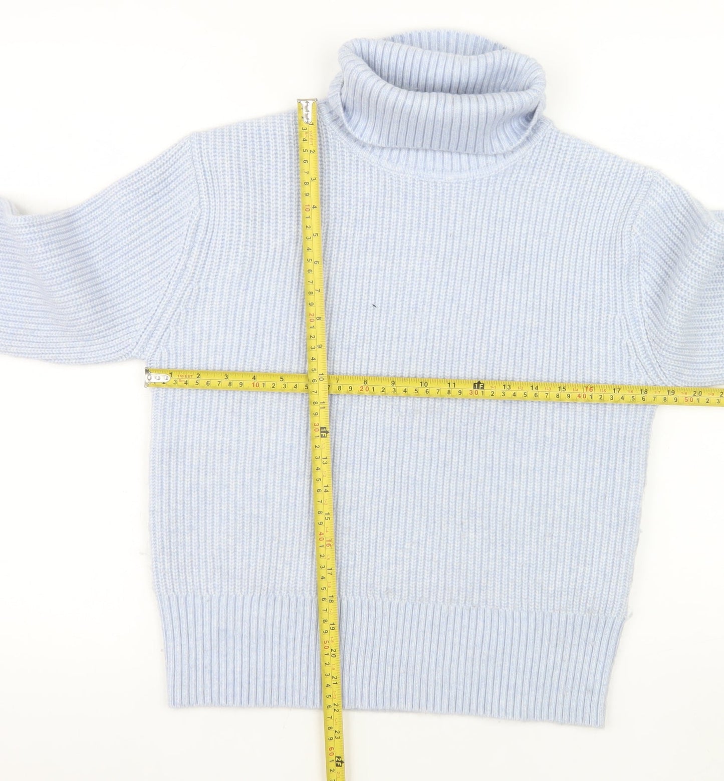 Marks and Spencer Women’s Blue Roll Neck Jumper Size S Knit Pullover
