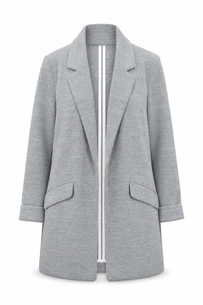 Warehouse Women Grey Long Single Breasted Suit Jacket UK 12