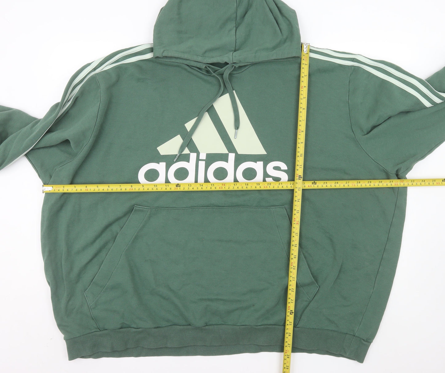 Adidas Womens Green 4XL Pullover Hoodie with Logo Print