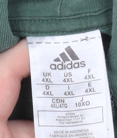 Adidas Womens Green 4XL Pullover Hoodie with Logo Print