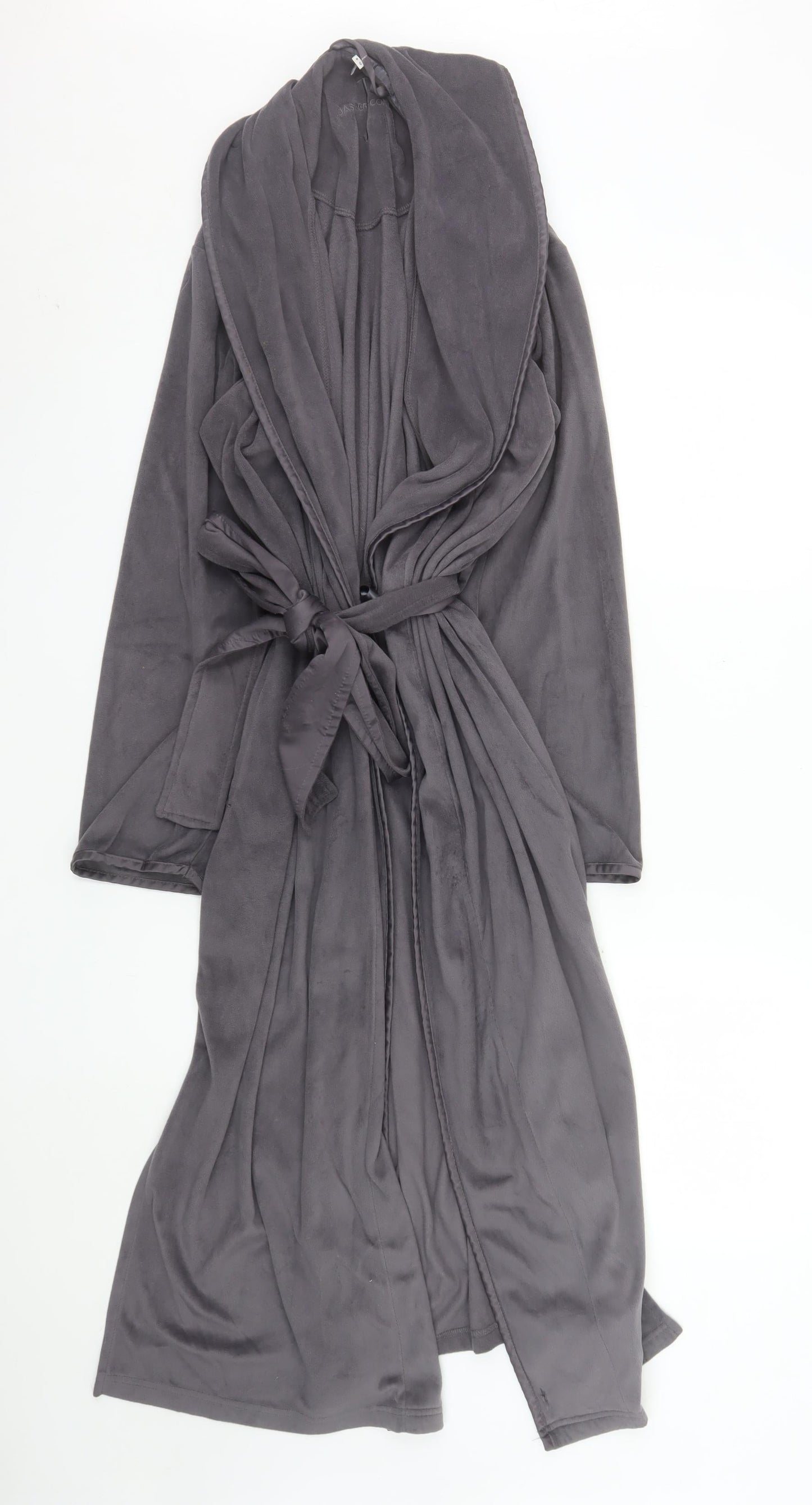 Jasper Conran Womens Grey Fleece Long Sleeve Robe Size 8-10