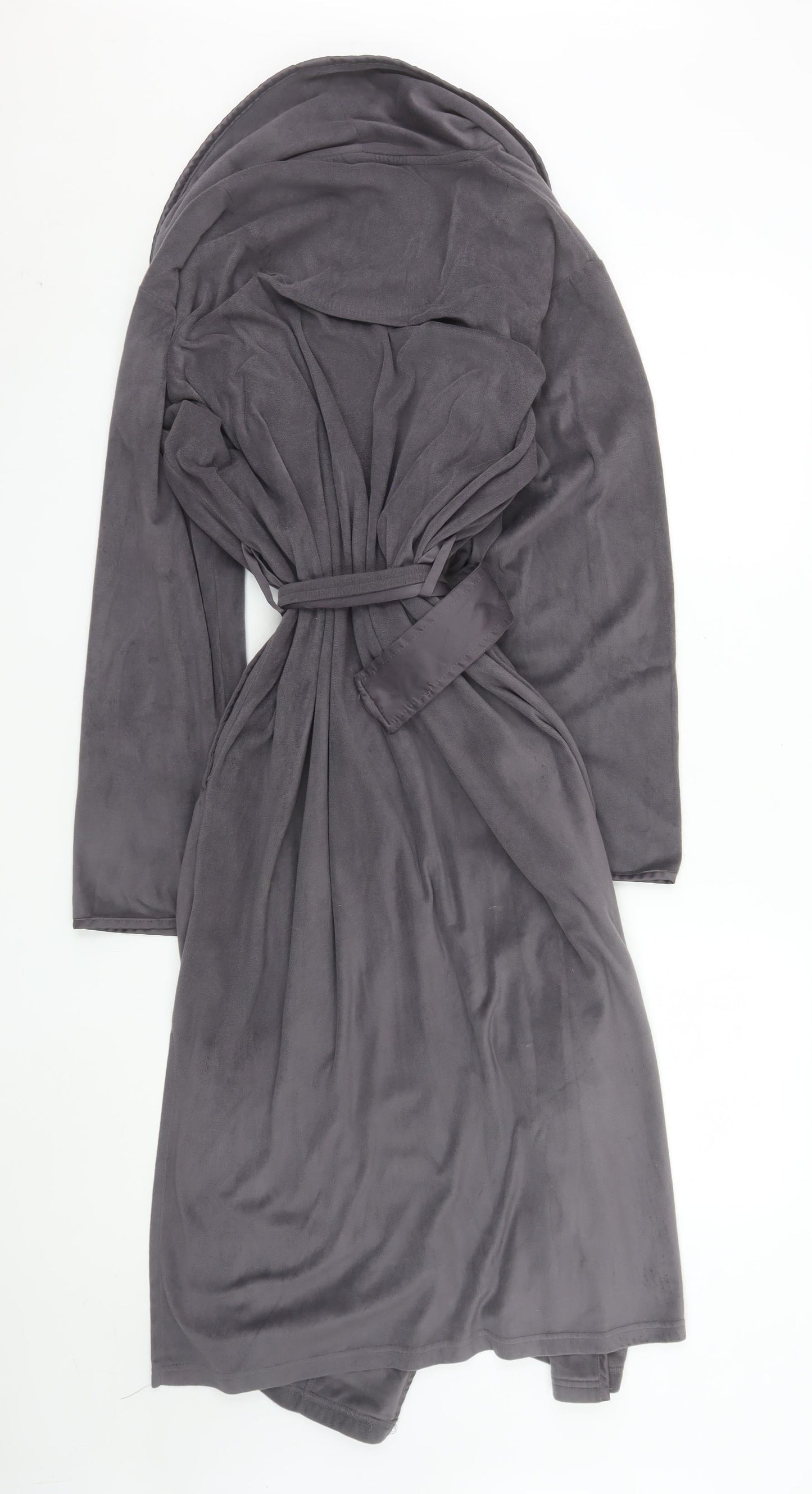 Jasper Conran Womens Grey Fleece Long Sleeve Robe Size 8-10