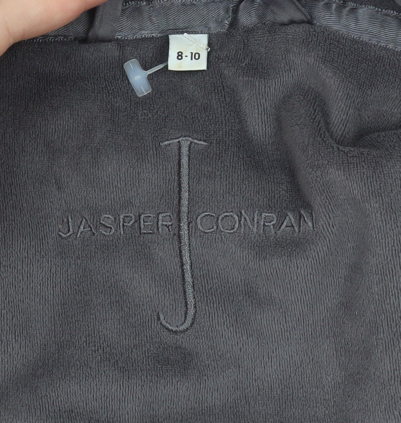 Jasper Conran Womens Grey Fleece Long Sleeve Robe Size 8-10