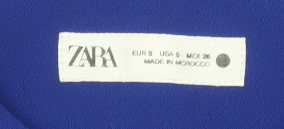 Zara Women Blue Sleeveless Single-Breasted Waistcoat Size 8