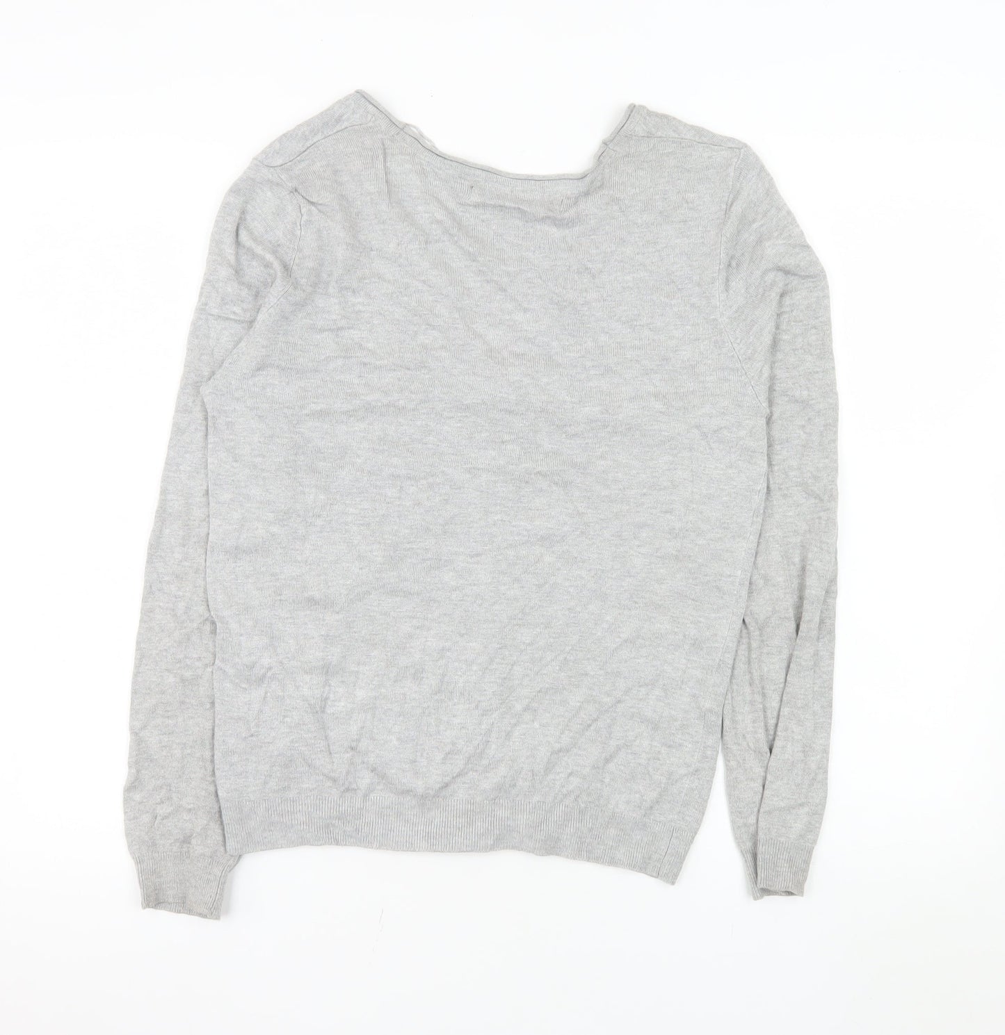 Vero Moda Women Grey V-Neck Long Sleeve Knit Cardigan Size L