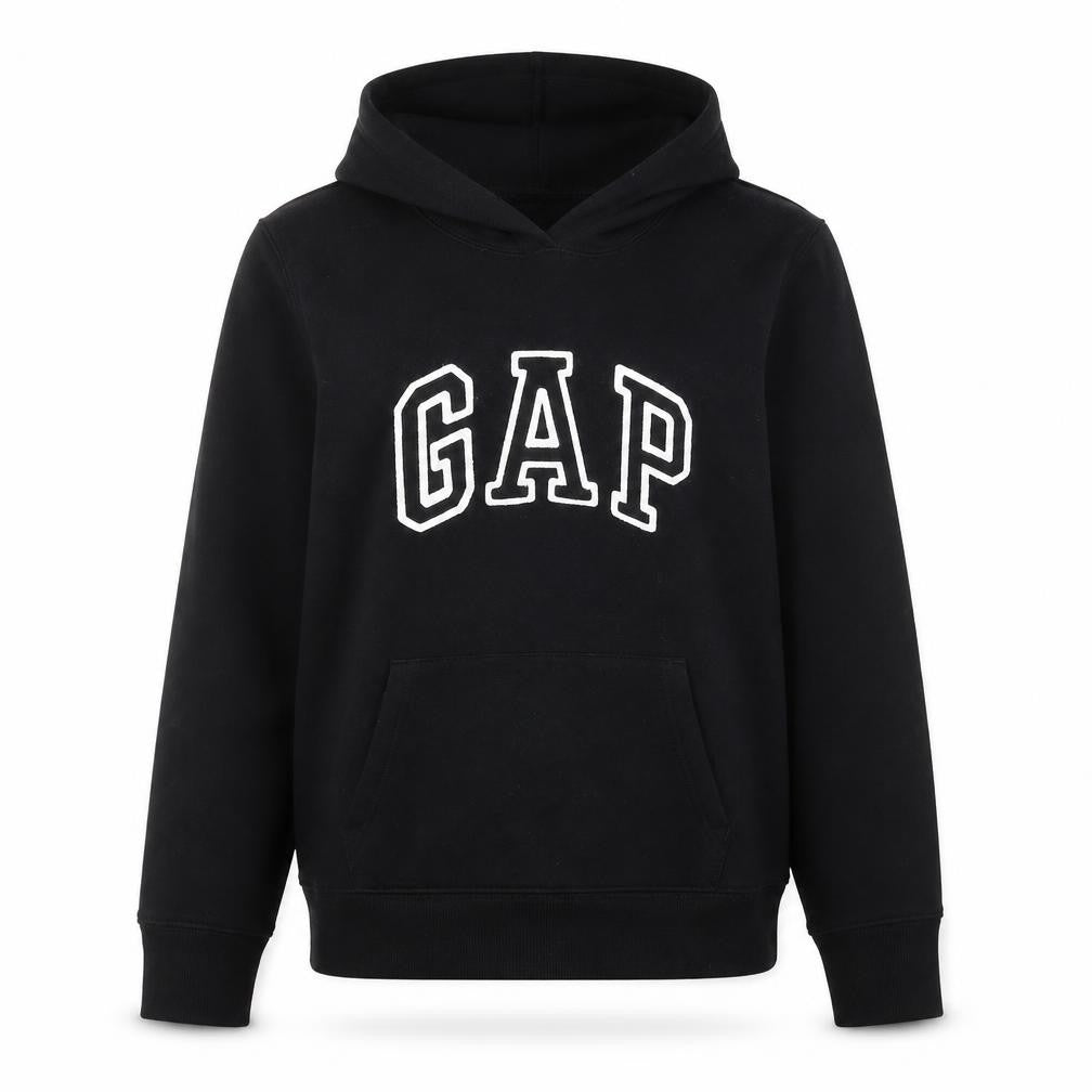 Gap Womens Black Pullover Hoodie Medium Cotton Blend Logo