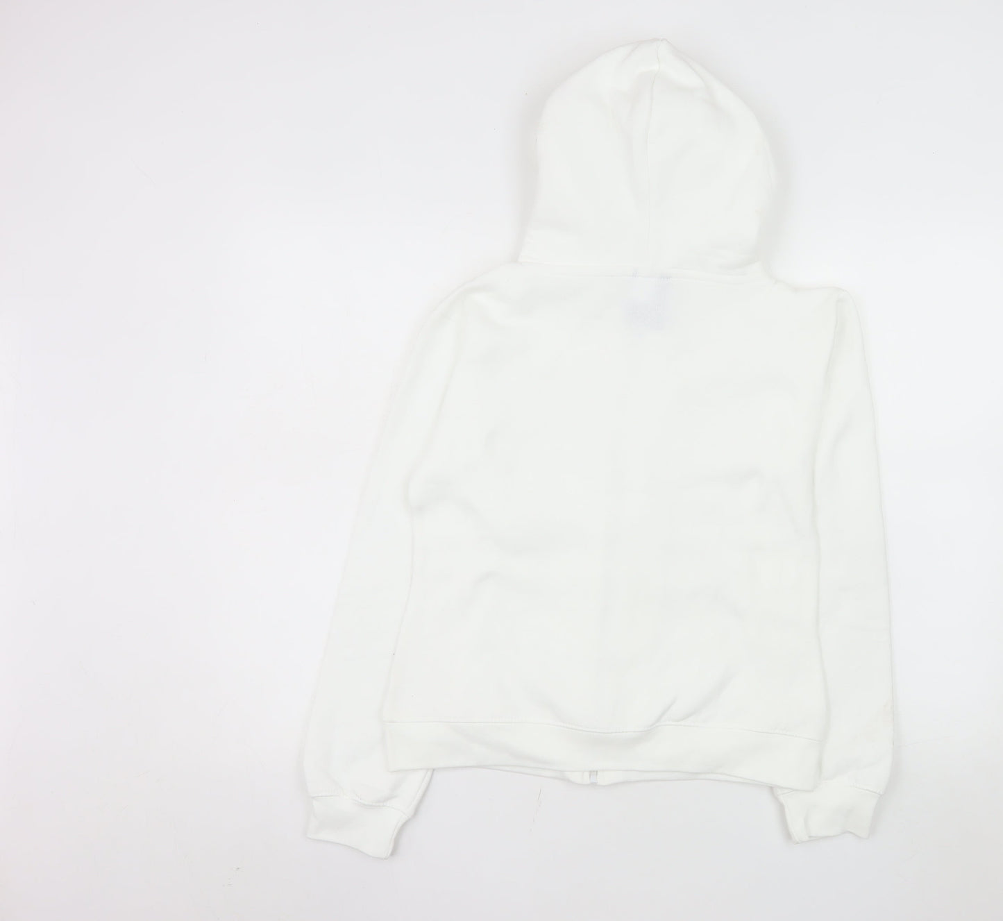 Uneek Ladies White Zip Up Hooded Fleece Jacket Size S