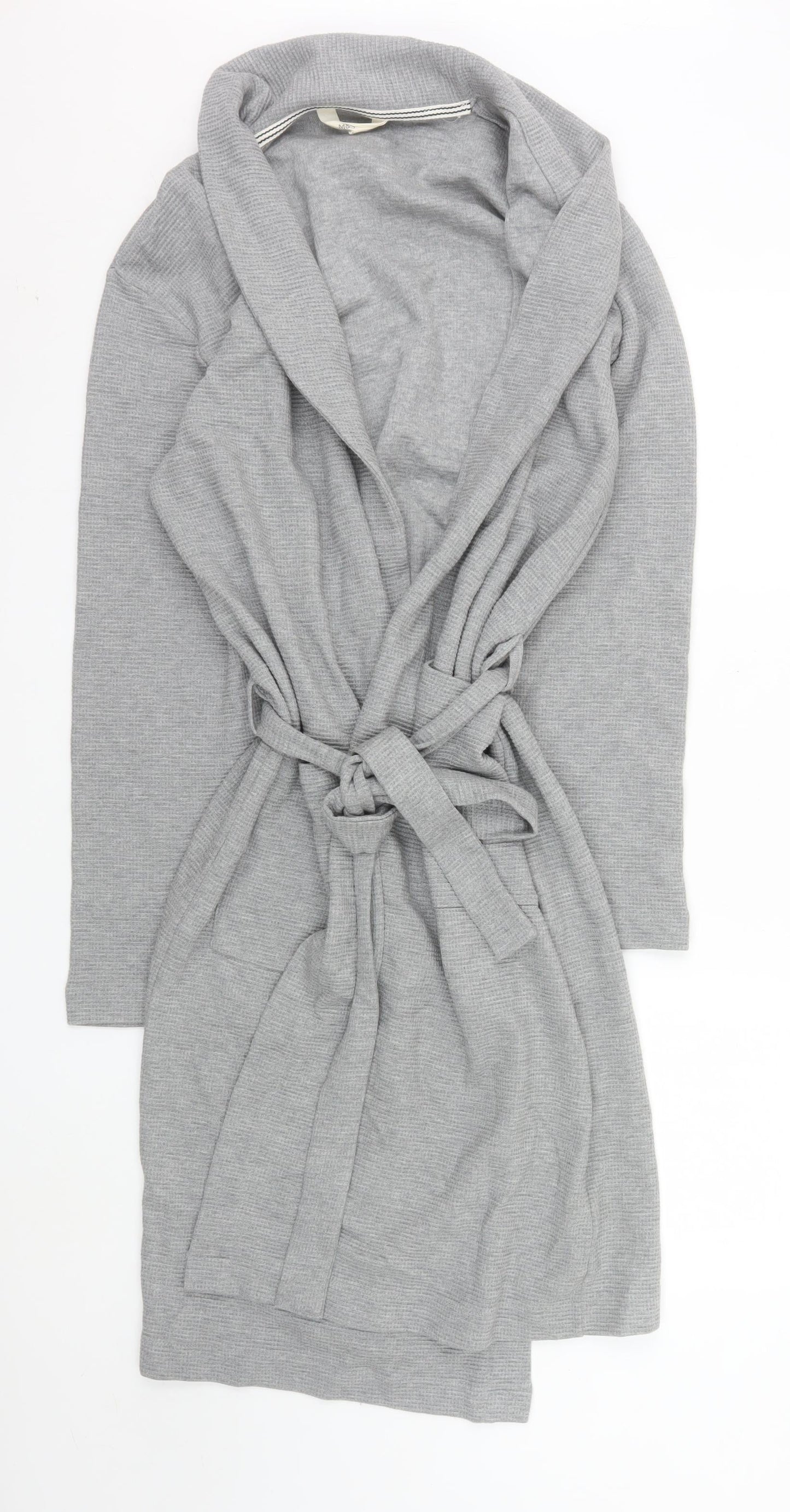 Marks and Spencer Mens Grey Cotton Belted Shawl Collar Coatigan M