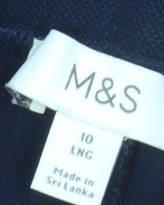 Marks and Spencer Women’s Black Size 10 Tall Straight Leg Trousers