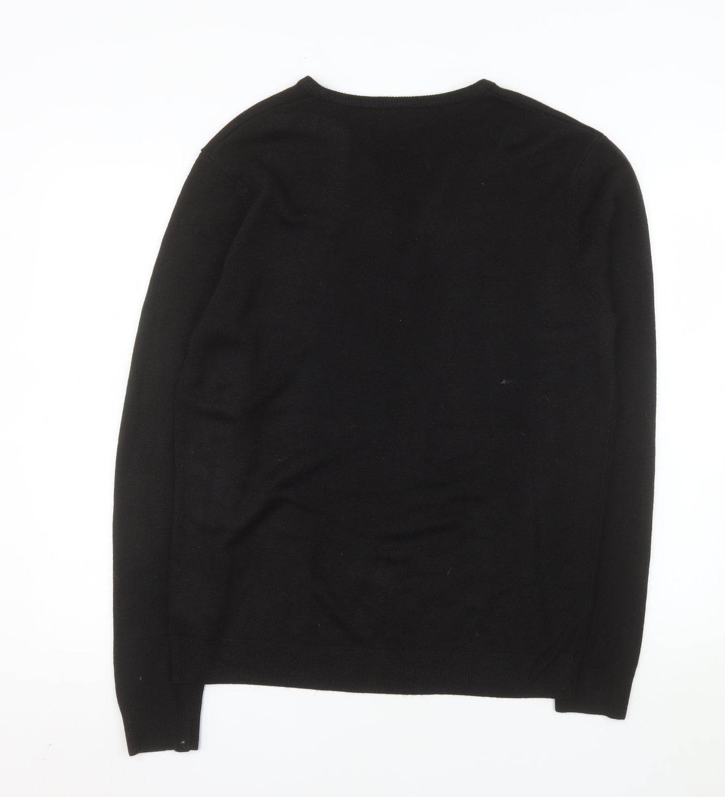 Next Men’s Black V-Neck Acrylic Pullover Jumper L