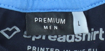 Spreadshirt Premium Men's Navy Graphic Print Cotton T-Shirt L