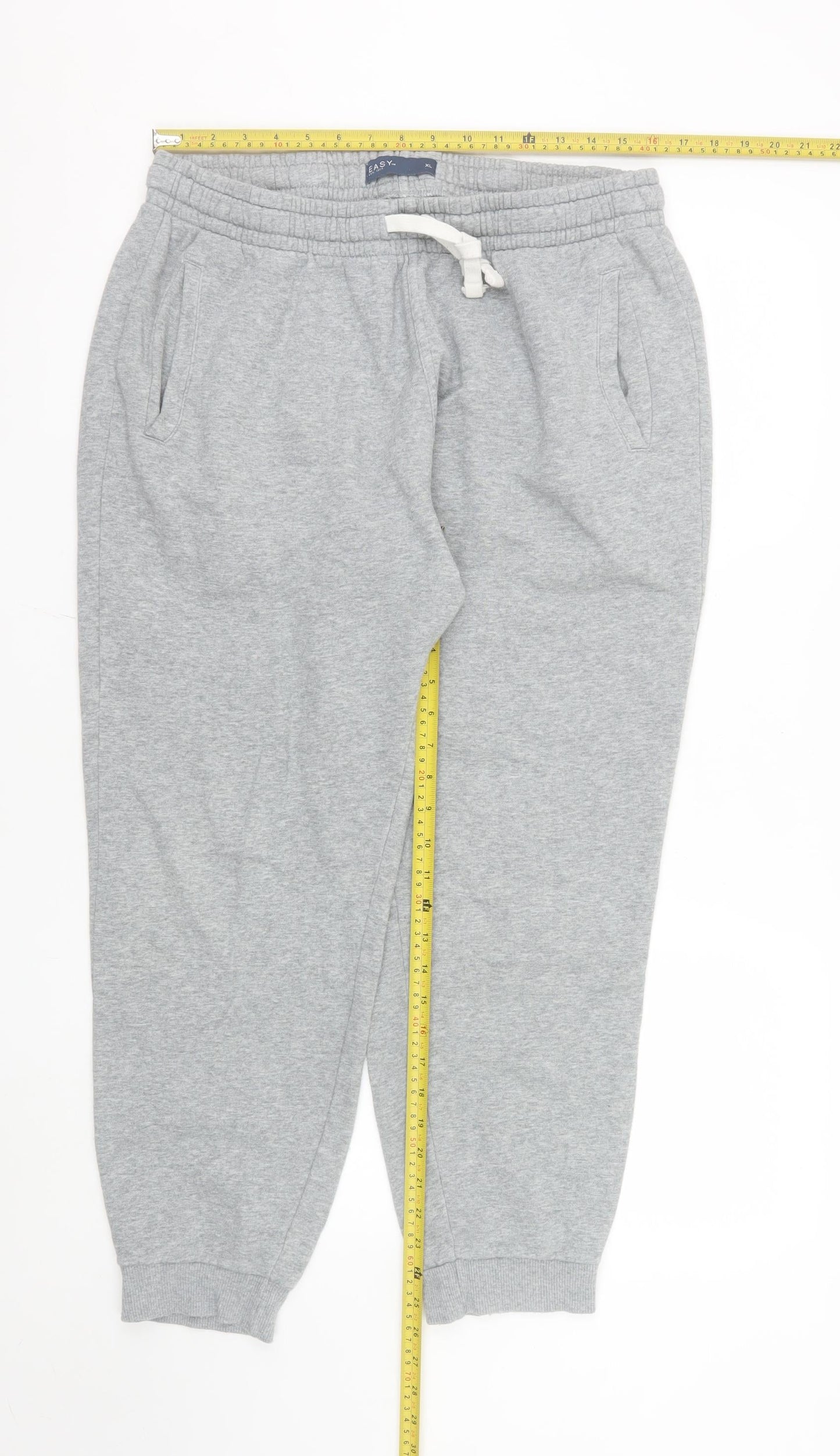Matalan Men's Grey XL Jogger Sweatpants Cotton Blend Drawstring