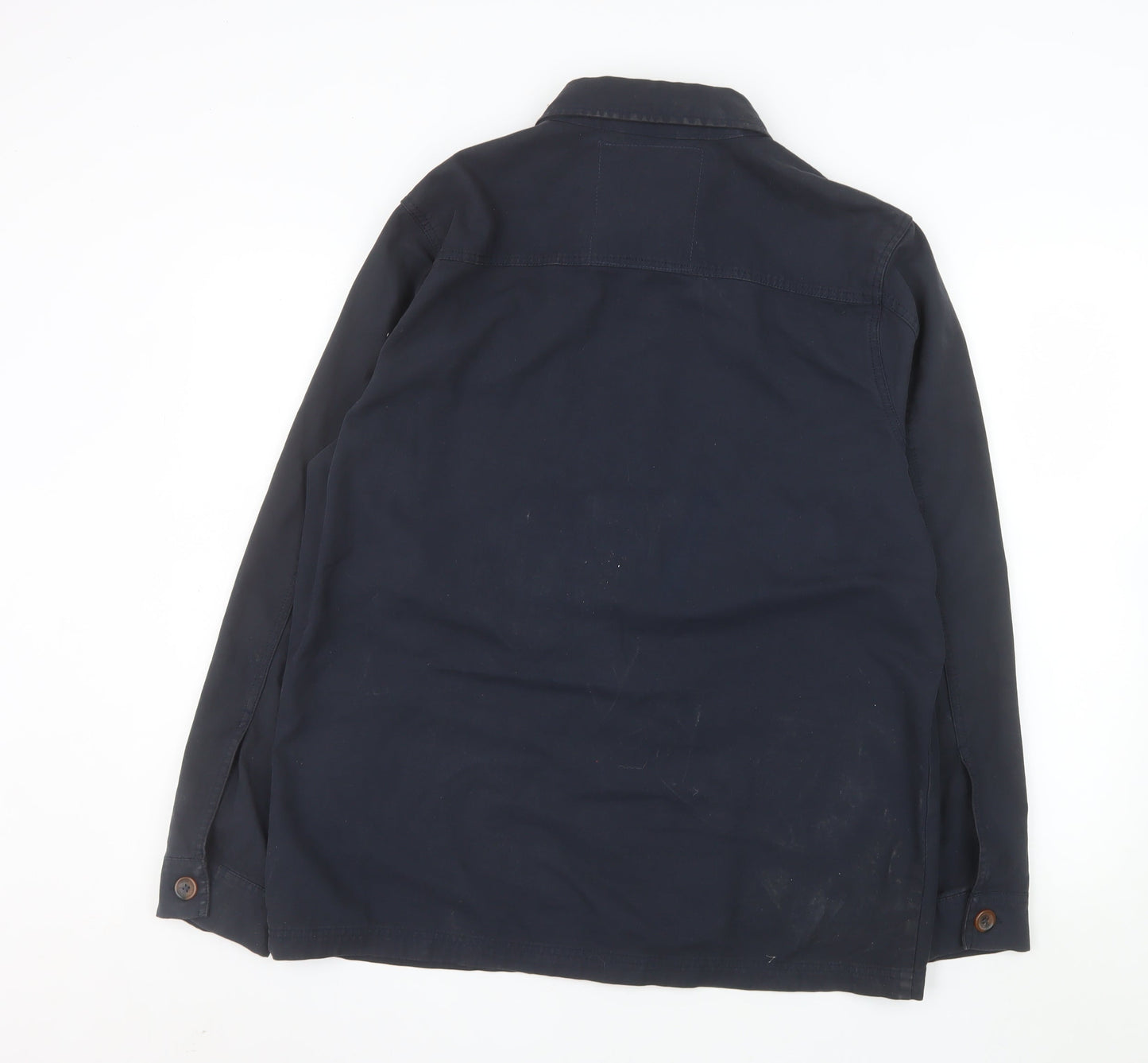 Threadbare Men's Blue Cotton Button-Up Casual Overshirt M