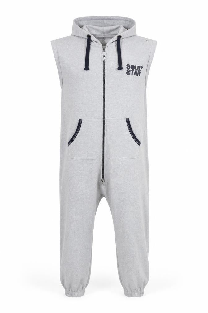 Soul Star Men's Grey Hooded Zip Sweatpants L Regular Fit