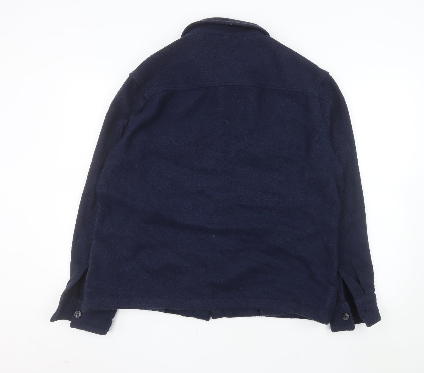 NORDAM Men's Blue Fleece Button Jacket Size L Casual Mid-Length