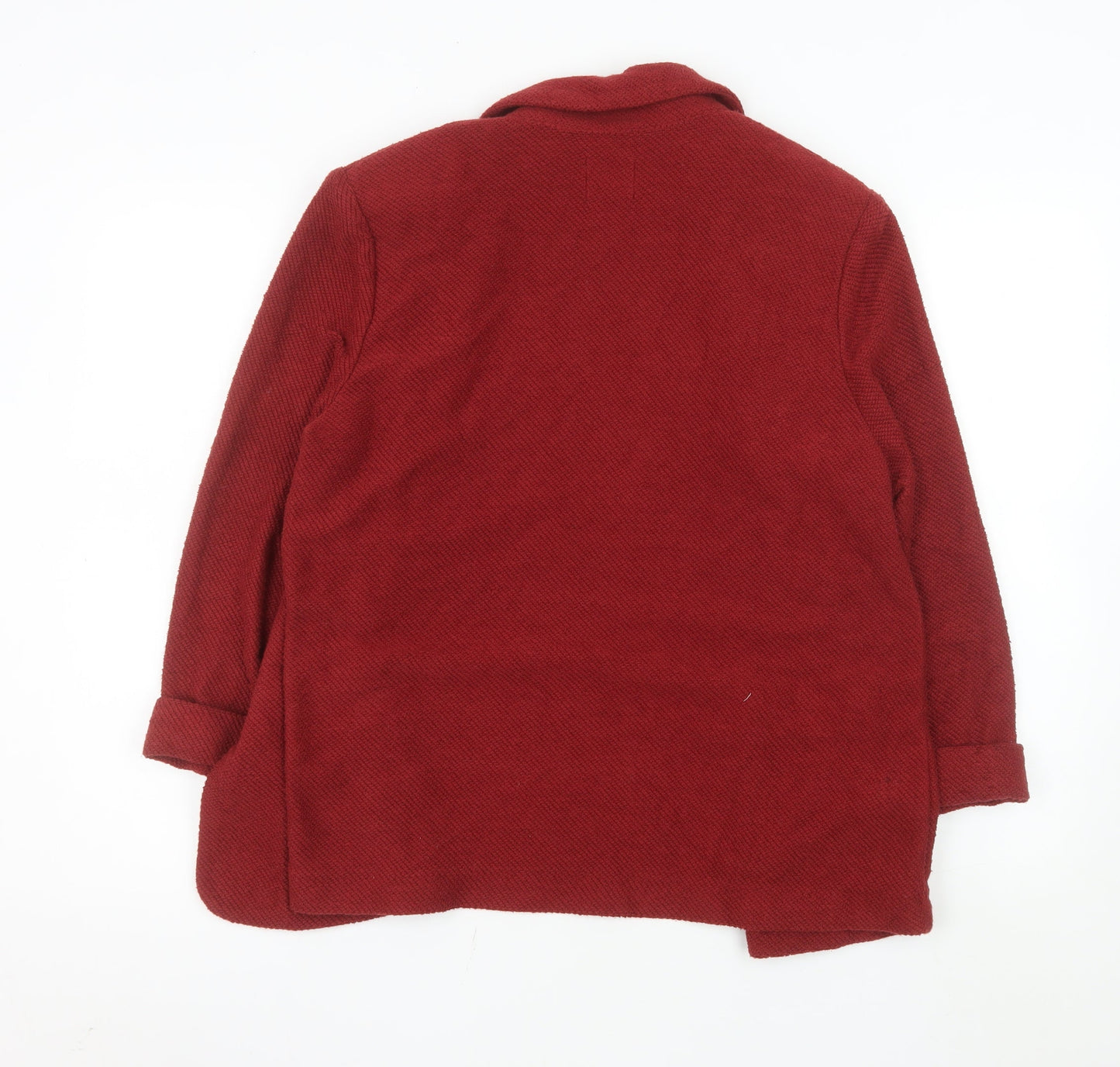 Tu Women Red Cotton Blend Textured Blazer Size 14 Classic Fit