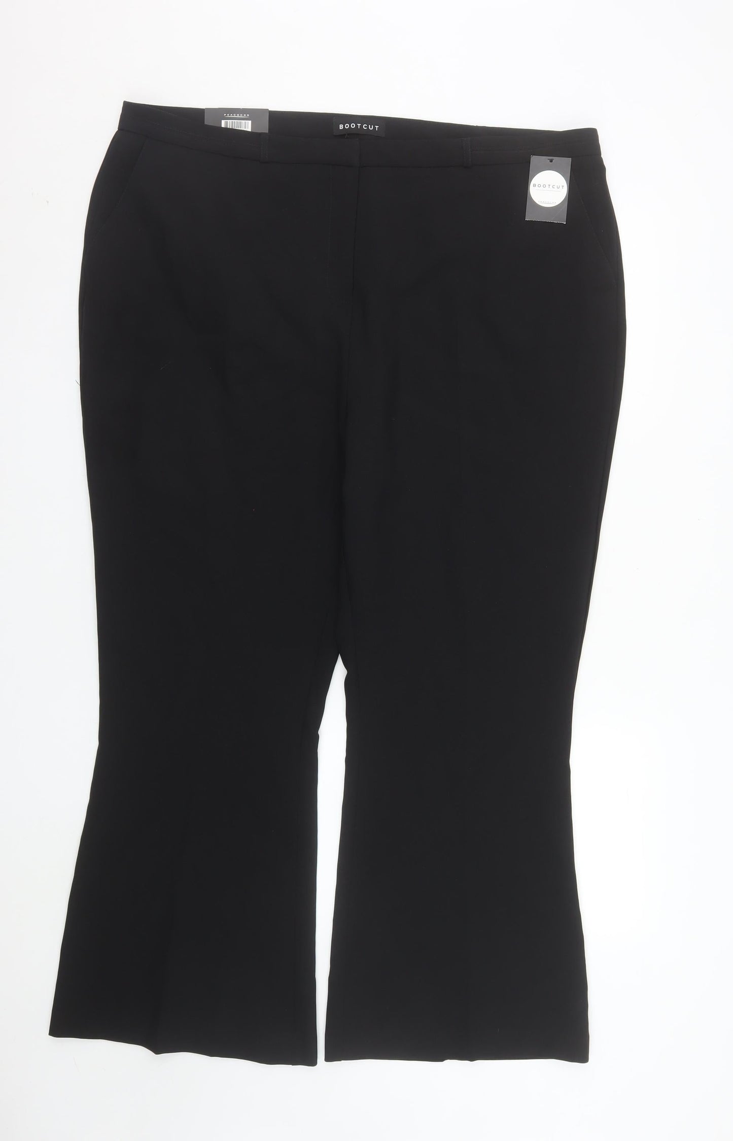 Peacocks Women's Black Bootcut Work Trousers Size 22S