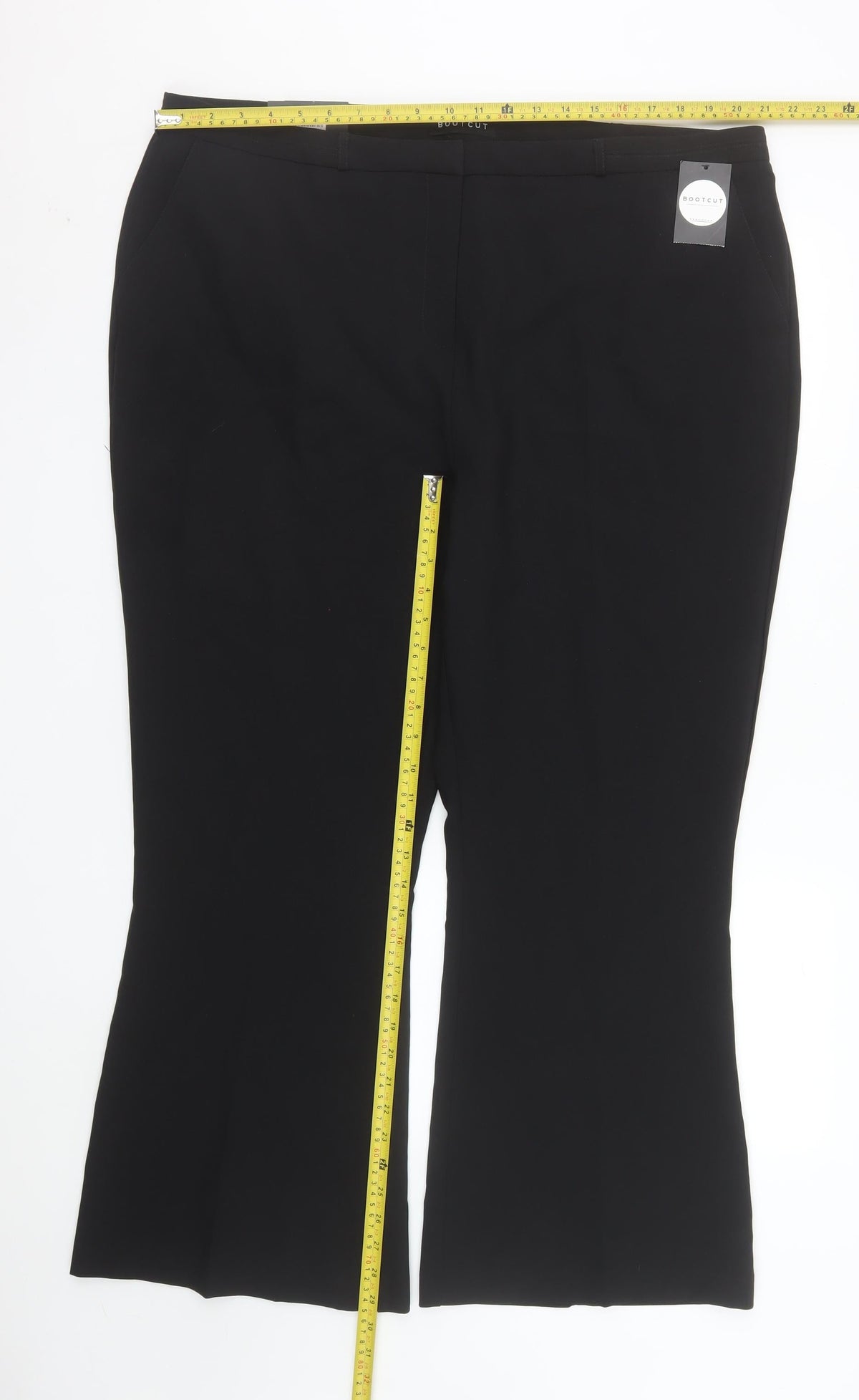 Peacocks Women's Black Bootcut Work Trousers Size 22S