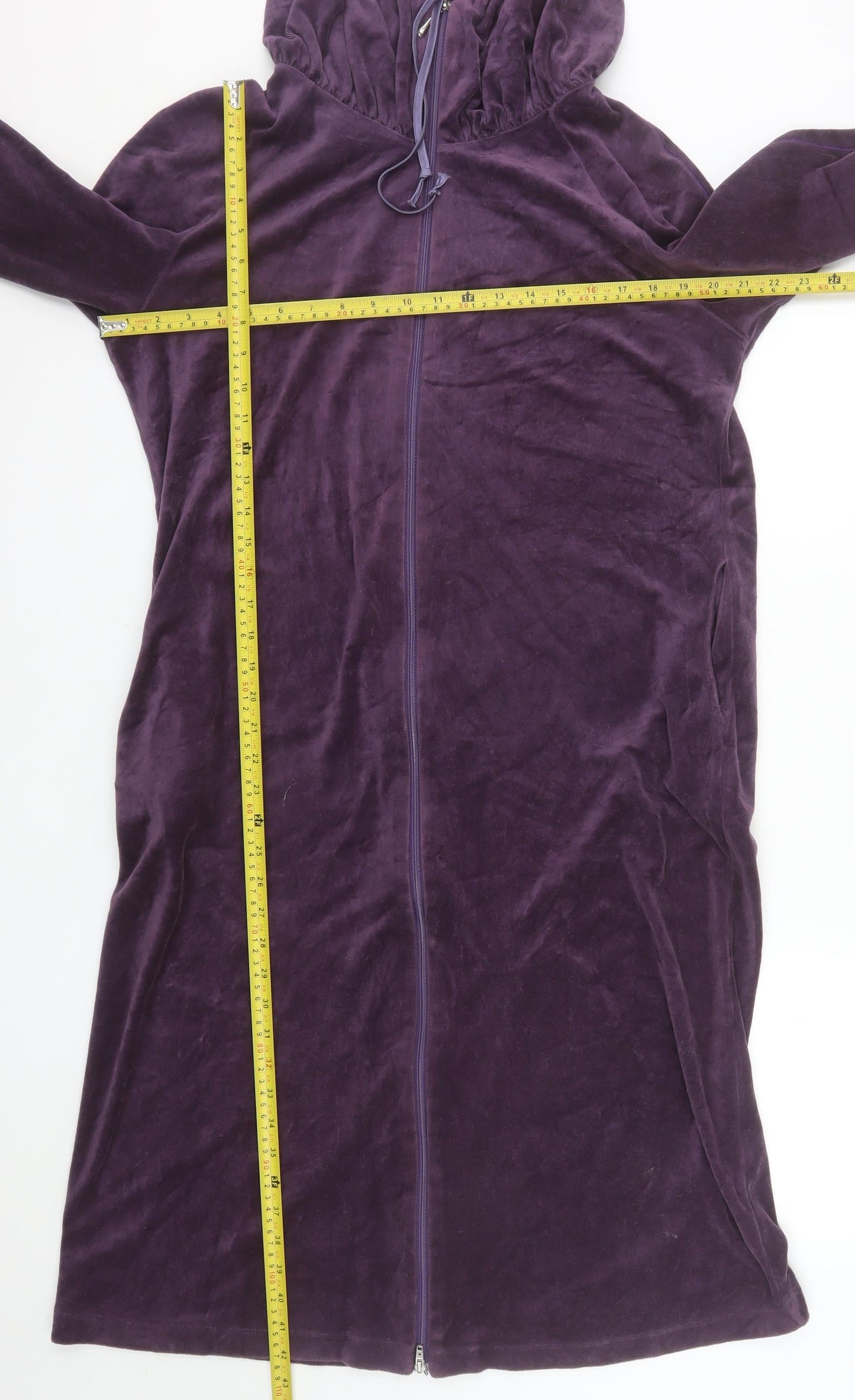 Rösch Women’s Purple Velour Midi Zip Dress Size 14