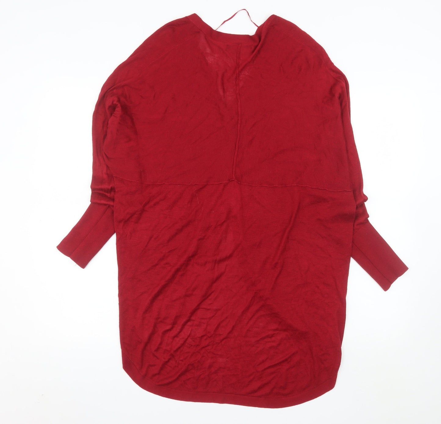 Mango Women Red V-Neck Long Sleeve Knit Cardigan Size 8
