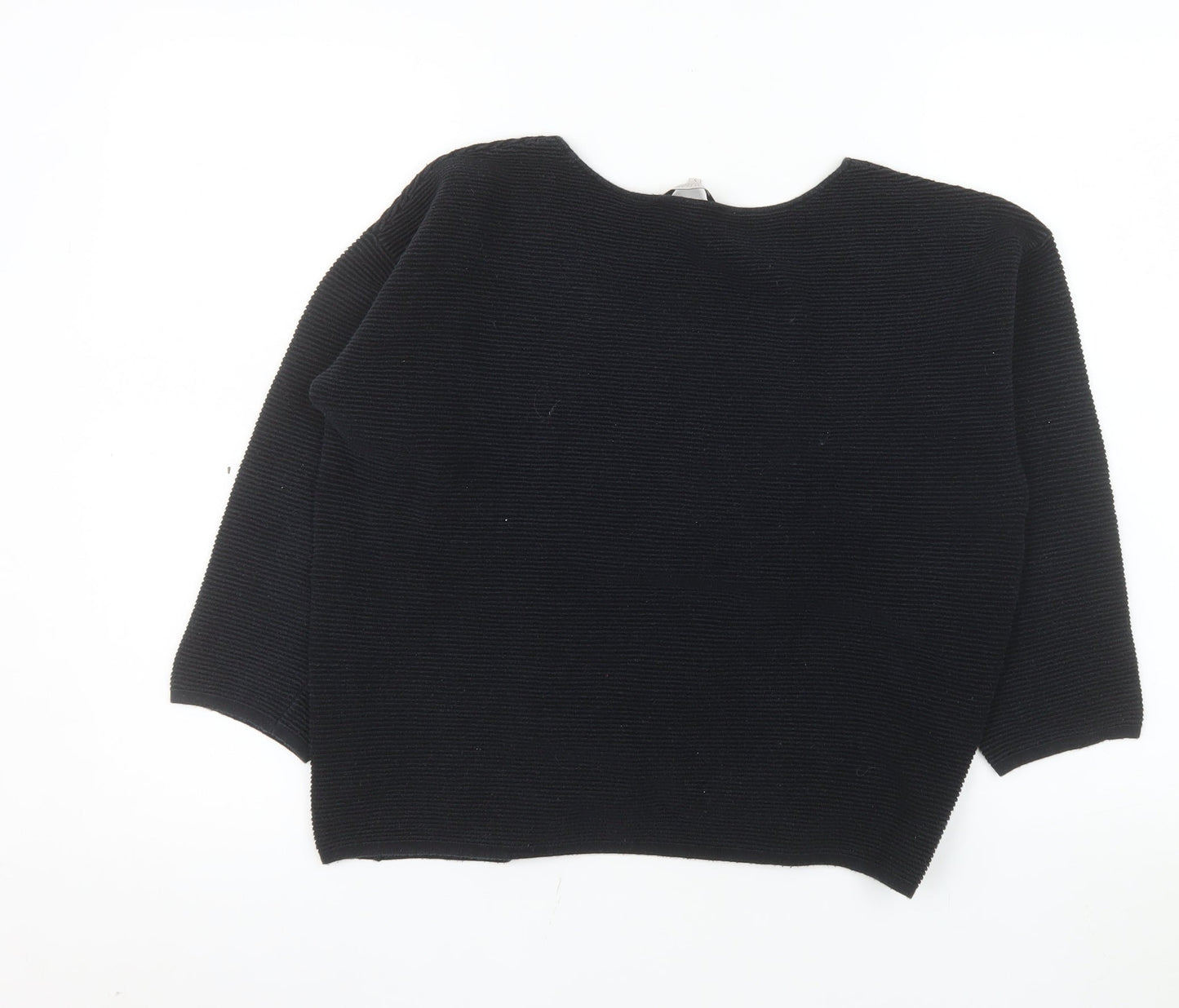 Great Plains Women’s Black Knit Cotton Blend 3/4 Sleeve Top S