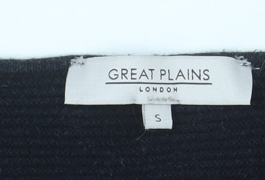 Great Plains Women’s Black Knit Cotton Blend 3/4 Sleeve Top S