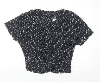 Marks & Spencer Womens Black Polka Dot Tunic Blouse Size 12