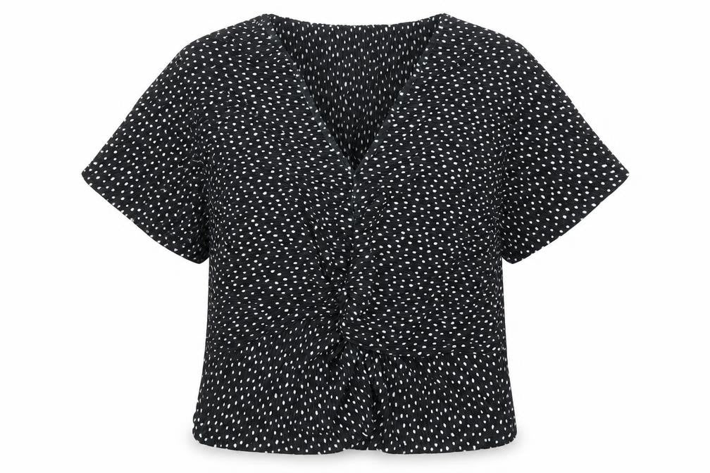 Marks & Spencer Womens Black Polka Dot Tunic Blouse Size 12