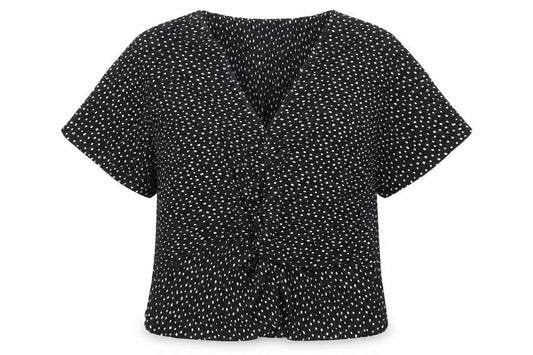 Marks & Spencer Womens Black Polka Dot Tunic Blouse Size 12