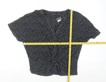 Marks & Spencer Womens Black Polka Dot Tunic Blouse Size 12
