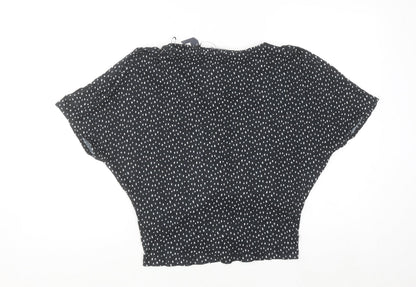 Marks & Spencer Womens Black Polka Dot Tunic Blouse Size 12