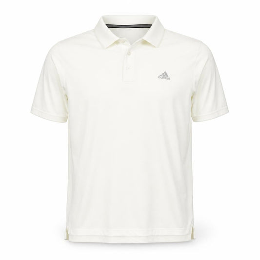 Front view of Adidas Men Ivory Clima365 Polo Shirt L Sports Casual Top