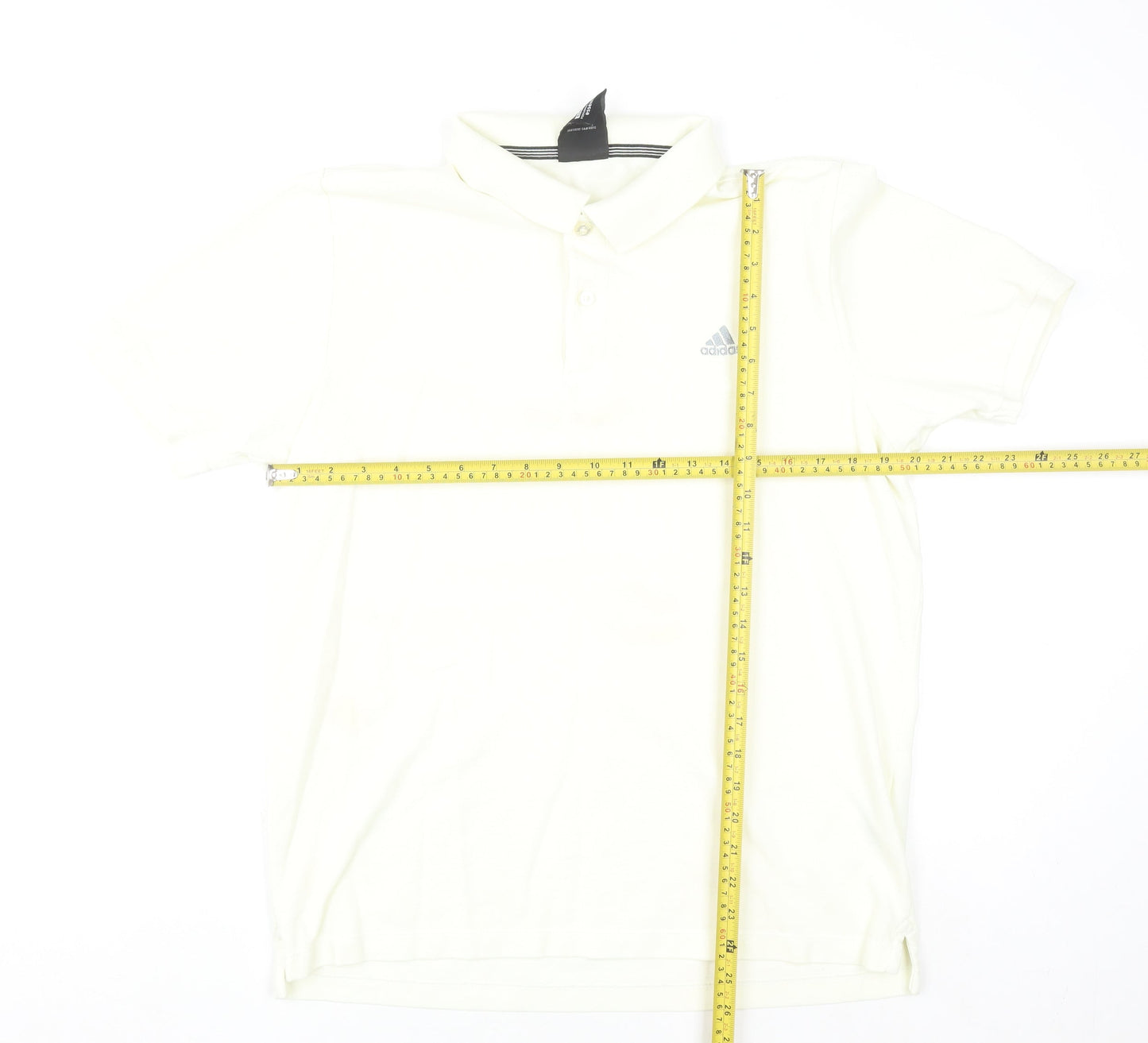 Adidas Men Ivory Clima365 Polo Shirt L Sports Casual Top