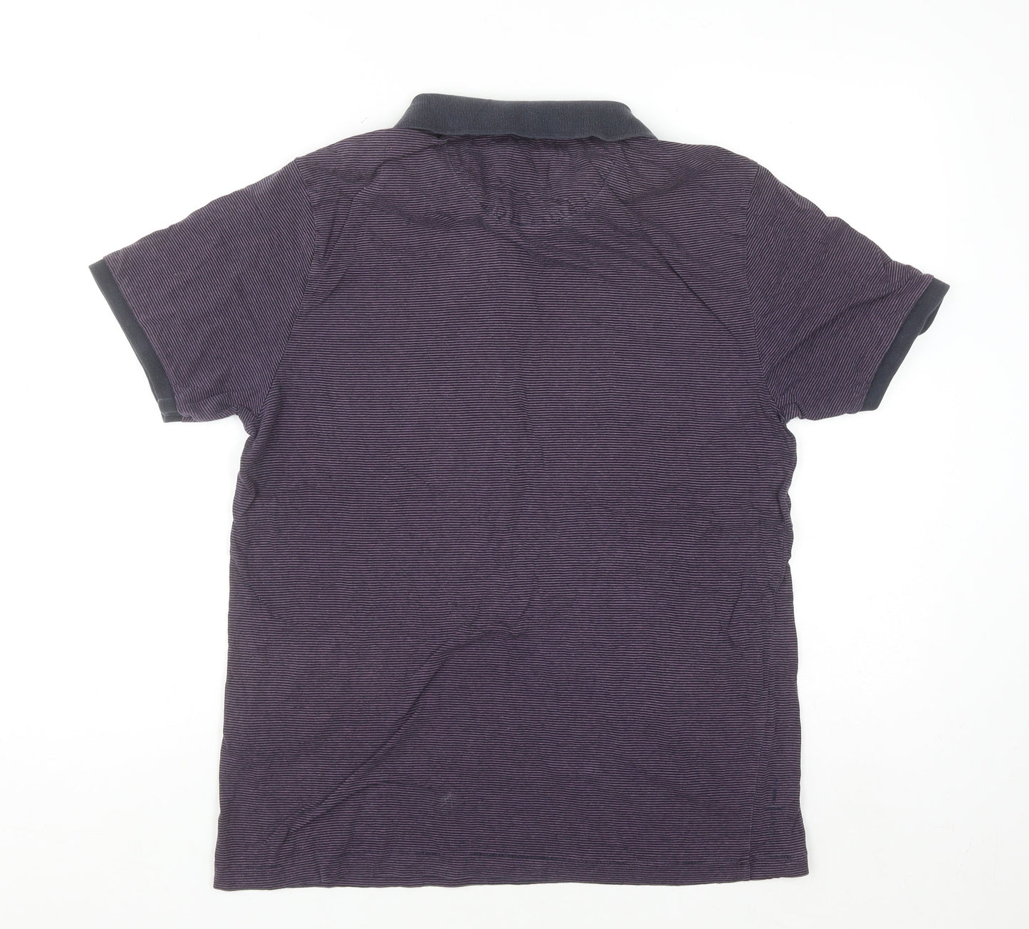 Jasper Conran Men's Purple Striped Cotton Polo Shirt M
