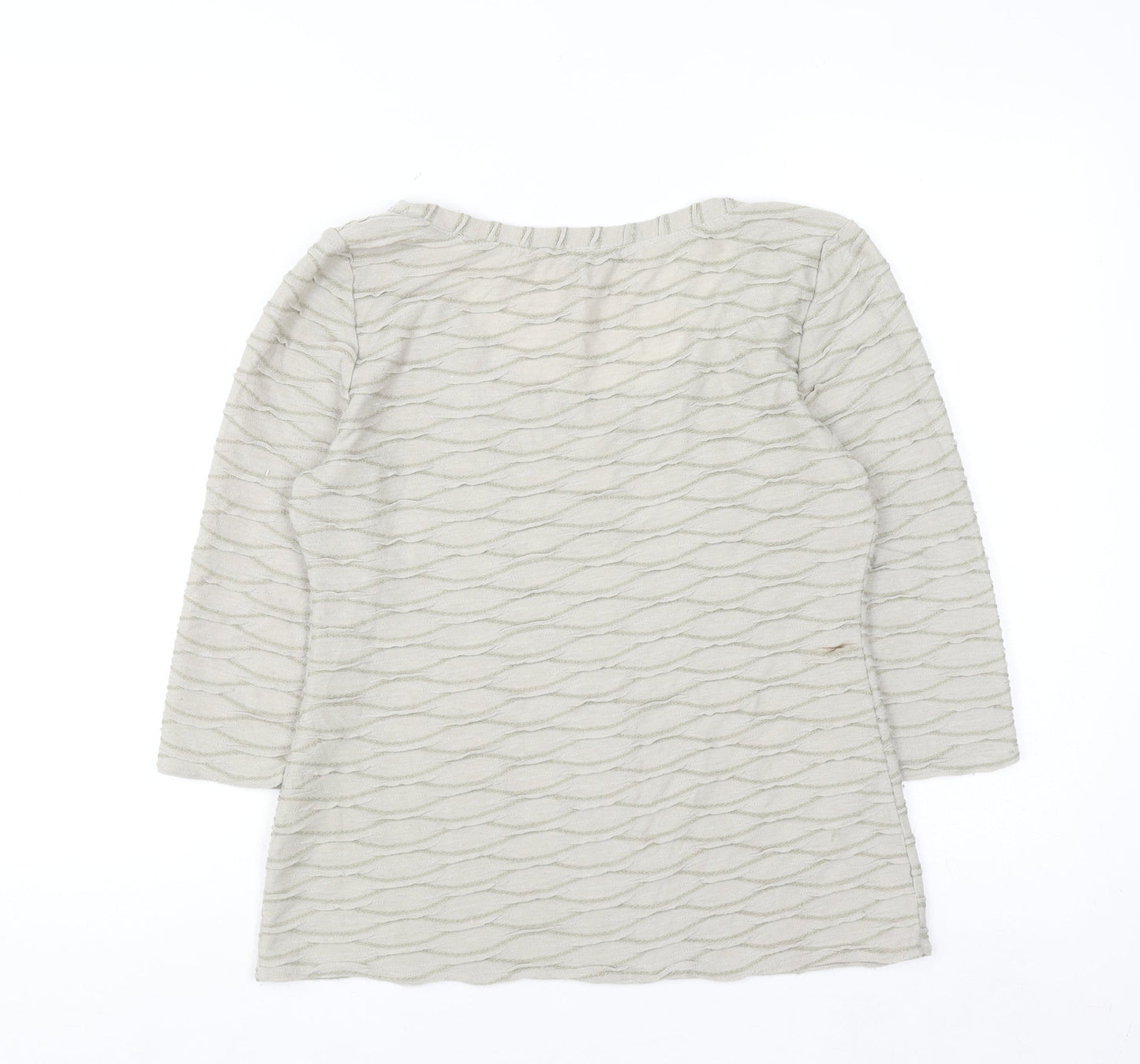 Phase Eight Women’s Beige 3/4 Sleeve Scoop Neck Blouse Size 14