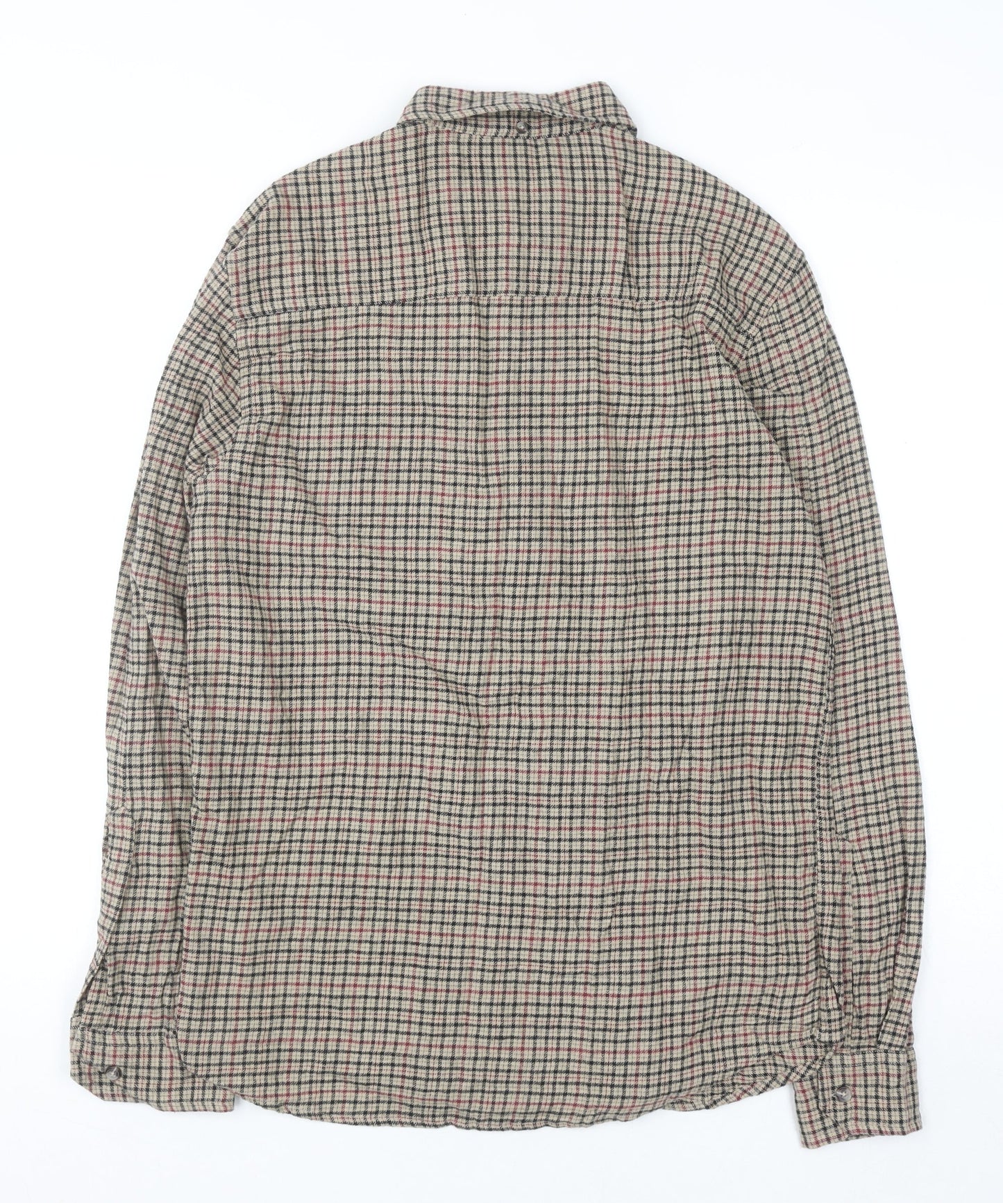 Kensington Eastside Mens Beige Check Cotton Flannel Shirt M