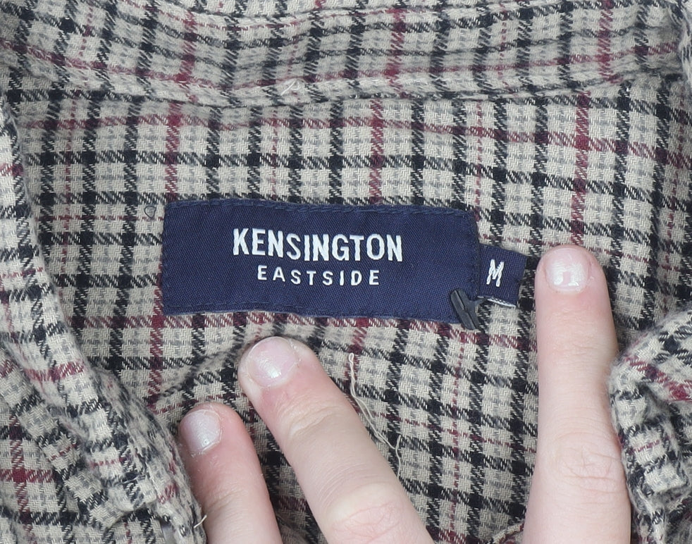 Kensington Eastside Mens Beige Check Cotton Flannel Shirt M
