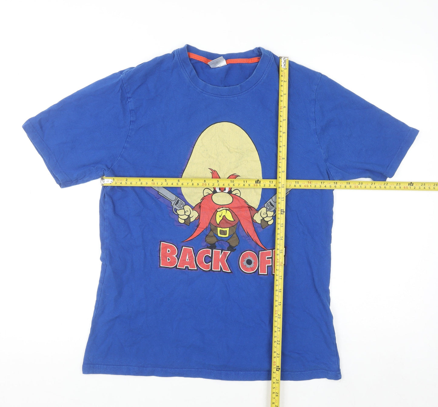 Looney Tunes Men's Blue Yosemite Sam Graphic T-Shirt Medium