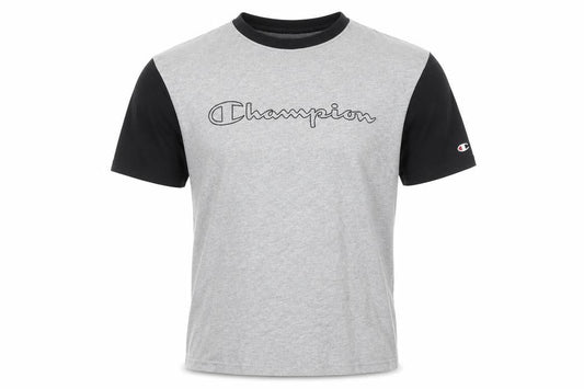 Champion Men’s Grey Black Short Sleeve Crew Neck Sports T-Shirt Medium