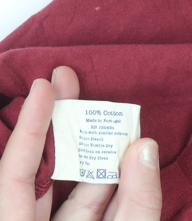 Jack Wills Men's Red Cotton Crew Neck Short Sleeve T-Shirt Size L