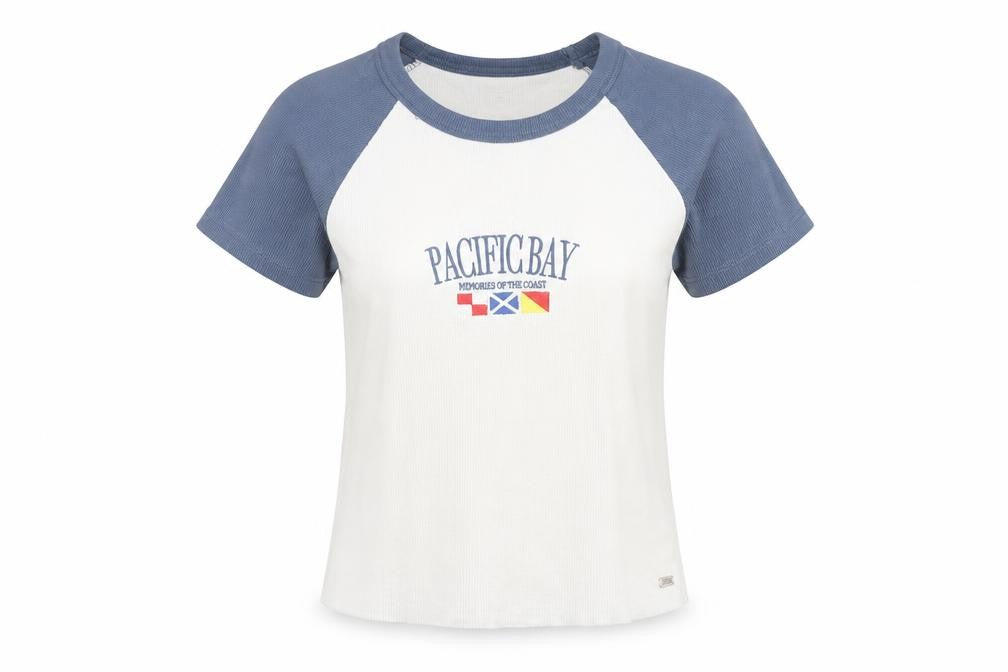 Pacific Republic Teens Blue White Raglan Ringer T-Shirt Size 12