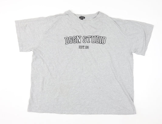 Boohoo Women’s Grey Crew Neck Relaxed Fit T-Shirt Size 20