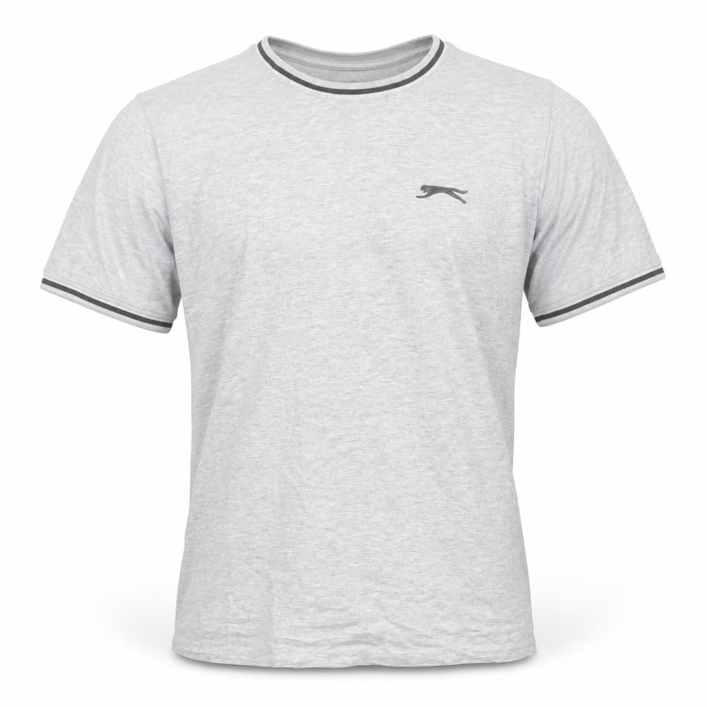 Slazenger Men's Grey Small Crew Neck Short Sleeve Cotton T-Shirt