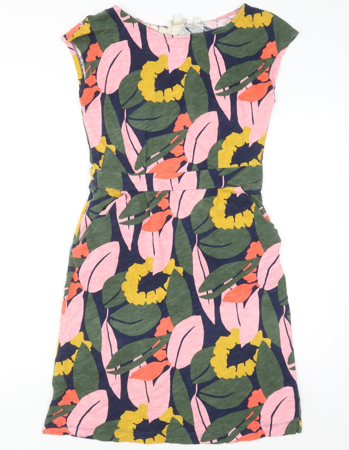 Boden Women’s Multicoloured Floral Cotton Jersey Shift Dress Size 10
