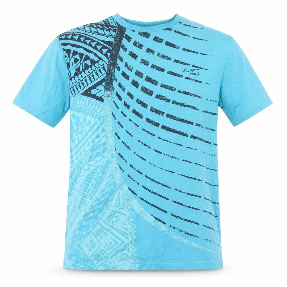 Atlas For Men Blue Tribal Graphic Cotton T-Shirt Size M