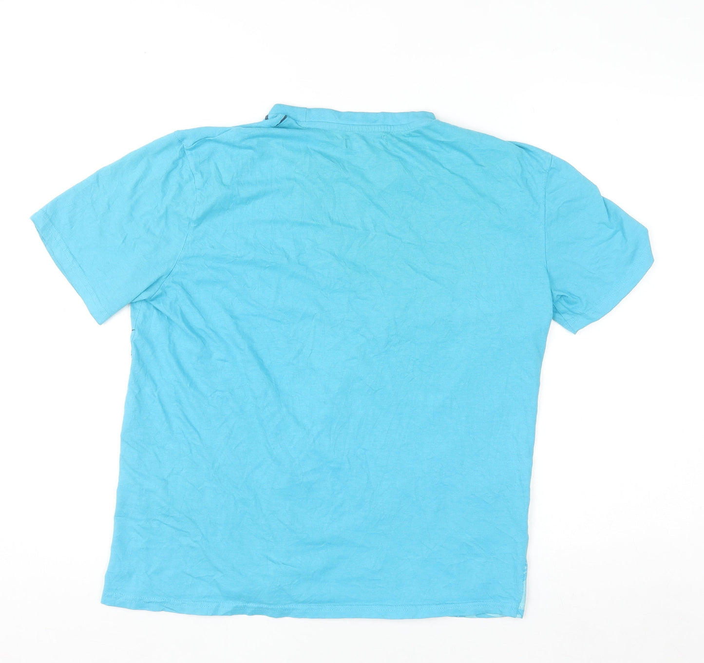 Atlas For Men Blue Tribal Graphic Cotton T-Shirt Size M