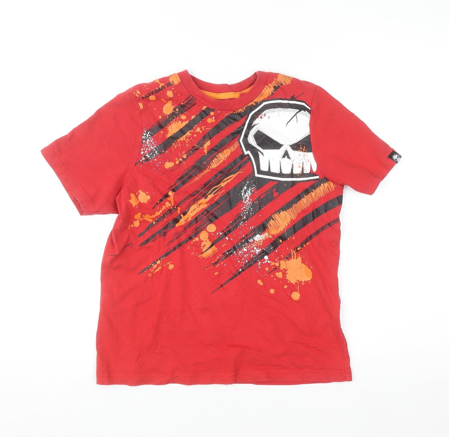 No Fear Boys Red Skull Graphic T-Shirt 13 Years Short Sleeve Cotton