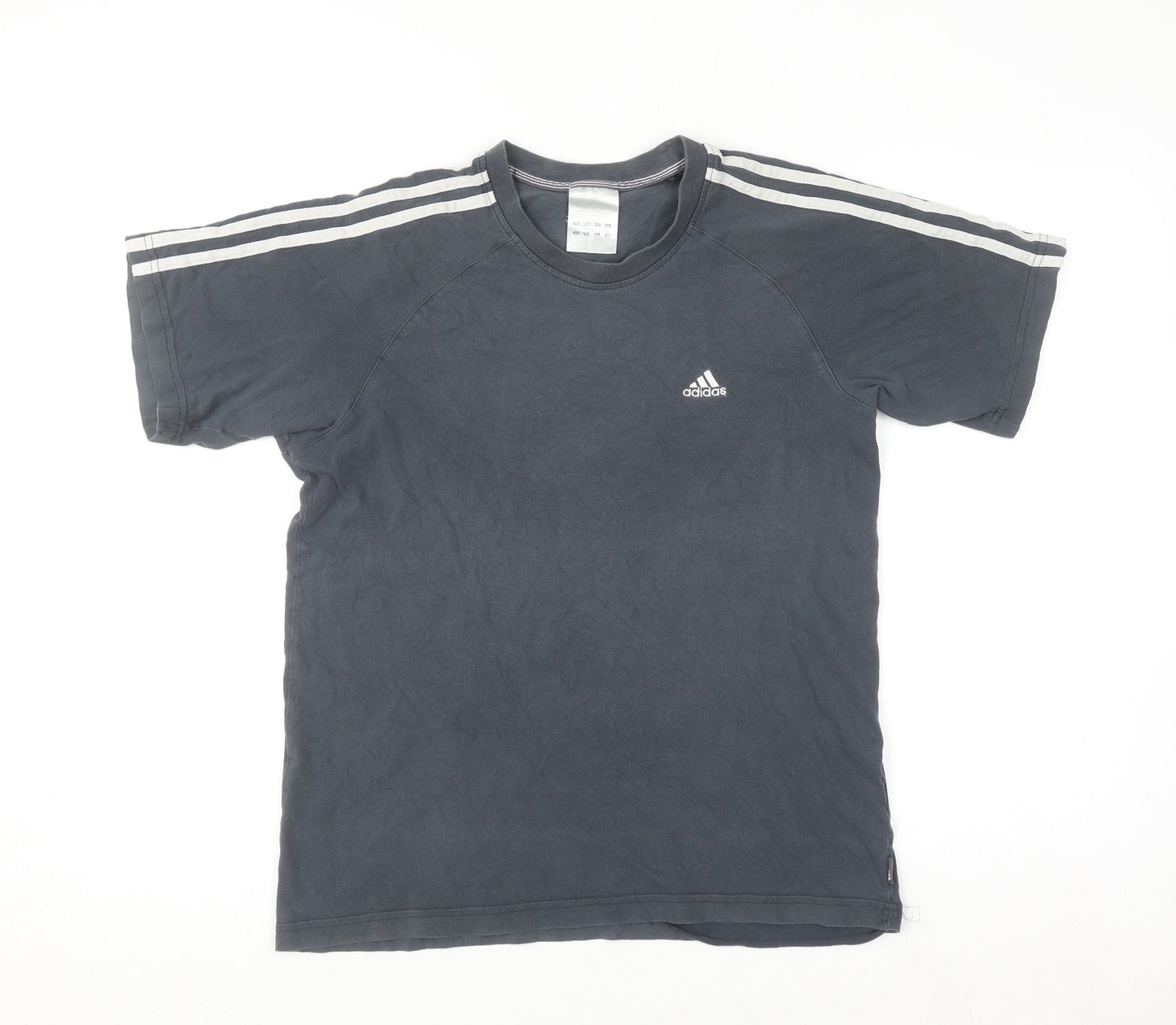 Adidas Men's Grey Cotton Short Sleeve Crew Neck Sports T-Shirt Size M
