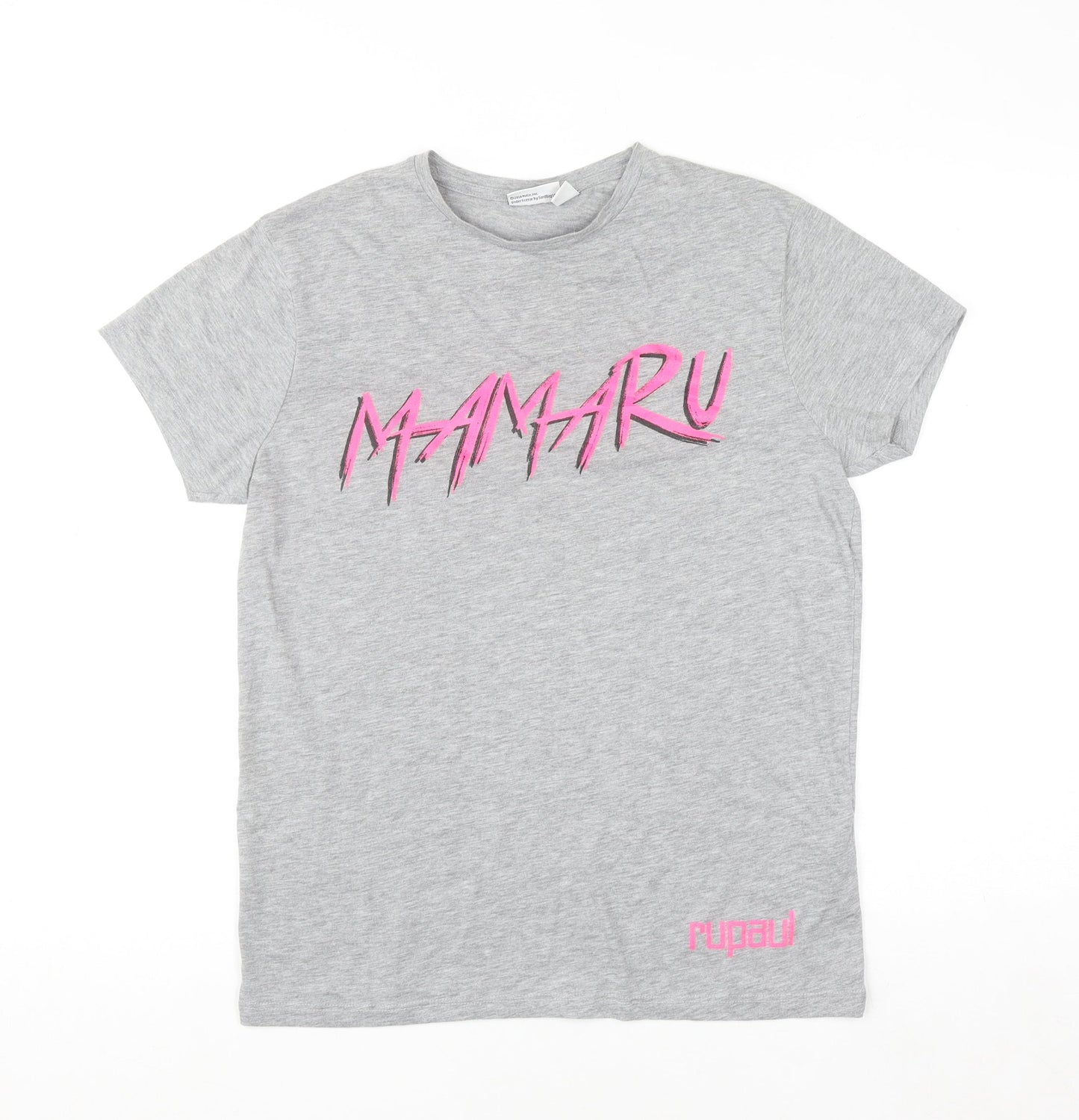 RuPaul Primark Womens Grey T-Shirt XS Crew Neck Graphic Top