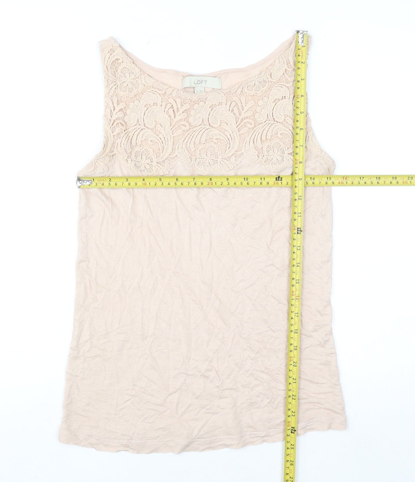 LOFT Women's Beige Lace Camisole Tank Top Size M Regular Summer